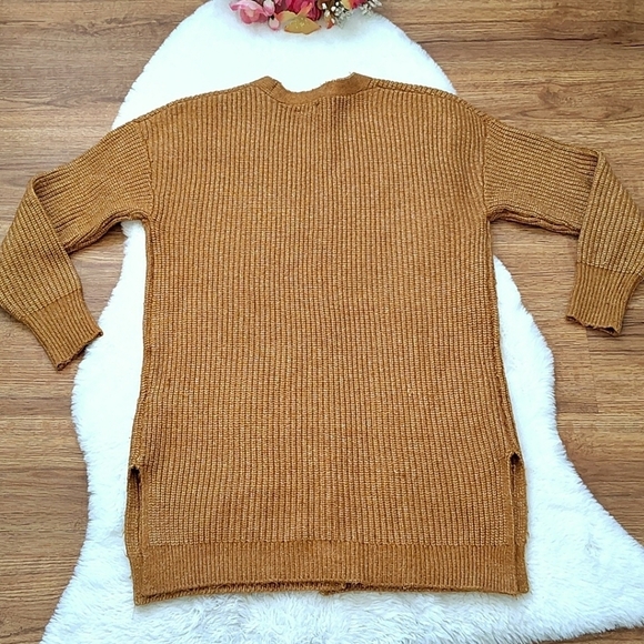 Mustard Soft Cozy Long Sleeve Cardigan Sweater - Picture 5 of 9
